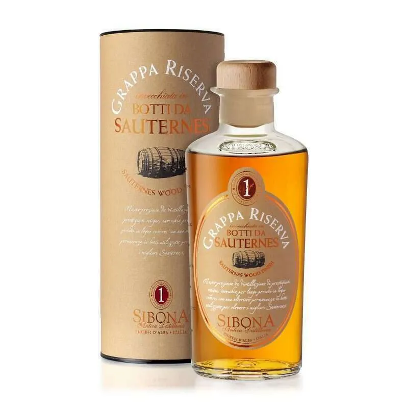 Sibona Grappa Riserva botti di Sauternes (0.5L, 44% Vol.)