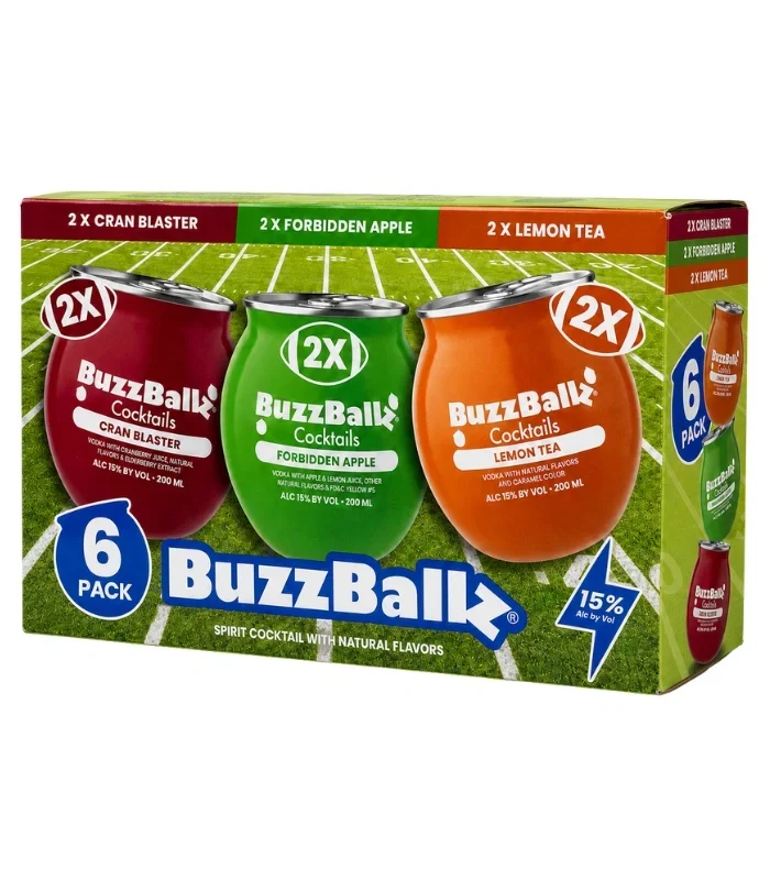 BuzzBallz Tailgate Variety Pack Ready-to-Drink Cocktails (6 x 200mL)