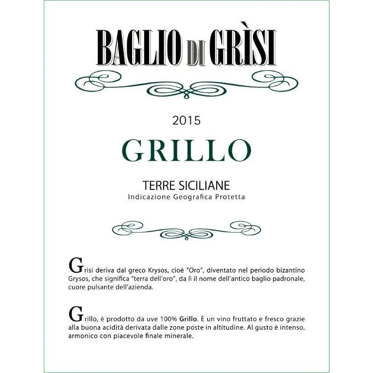Baglio Di Grisi Sicily Grillo 750ml