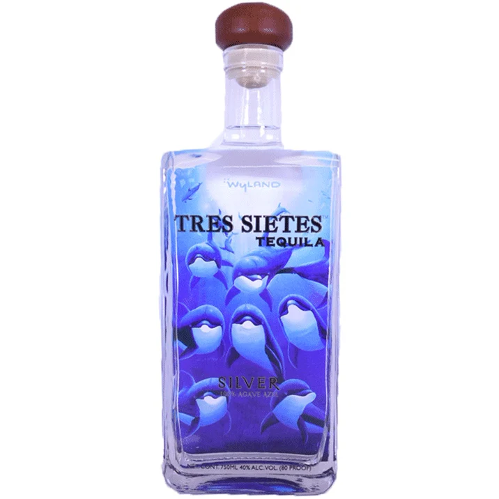 Tres Sietes Silver Dolphin Label by Wyland