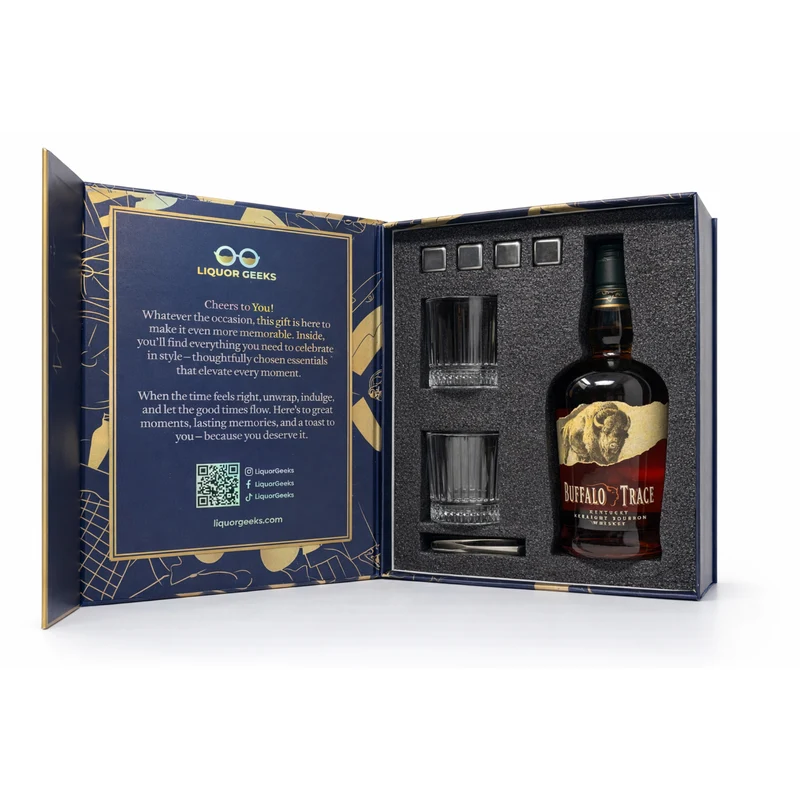 Buffalo Trace Gift Set with Glasses & Stones – Exclusive Liquor Geeks Edition