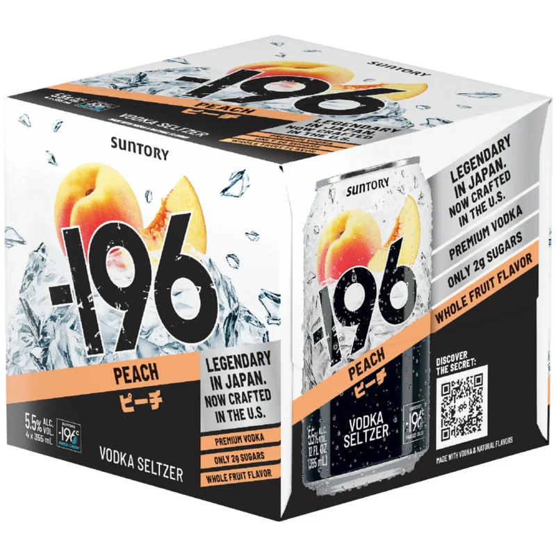 -196 Peach Vodka Seltzer Cocktail