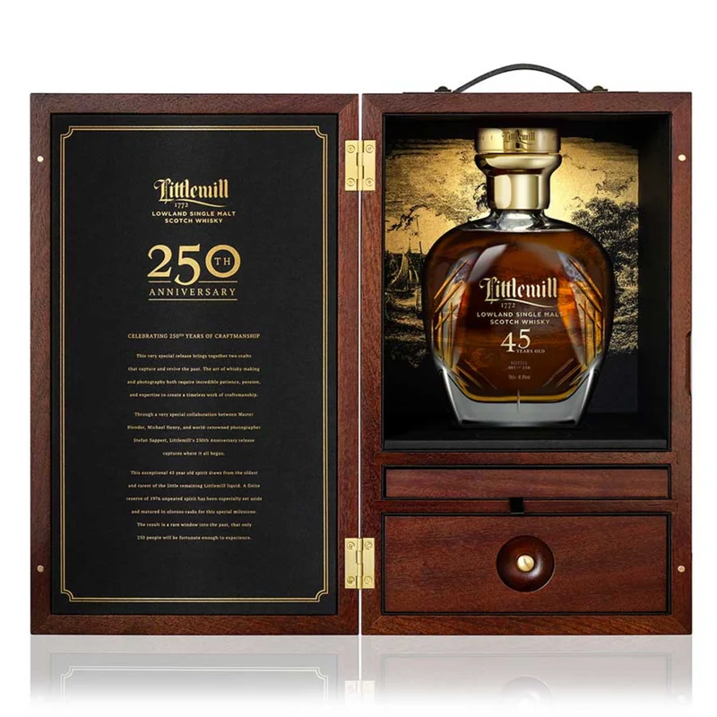 Littlemill 45 Year Old Single Malt Scotch 250th Anniversary Edition Whiskey A Tribute to Scotland’s Oldest Licensed Distillery