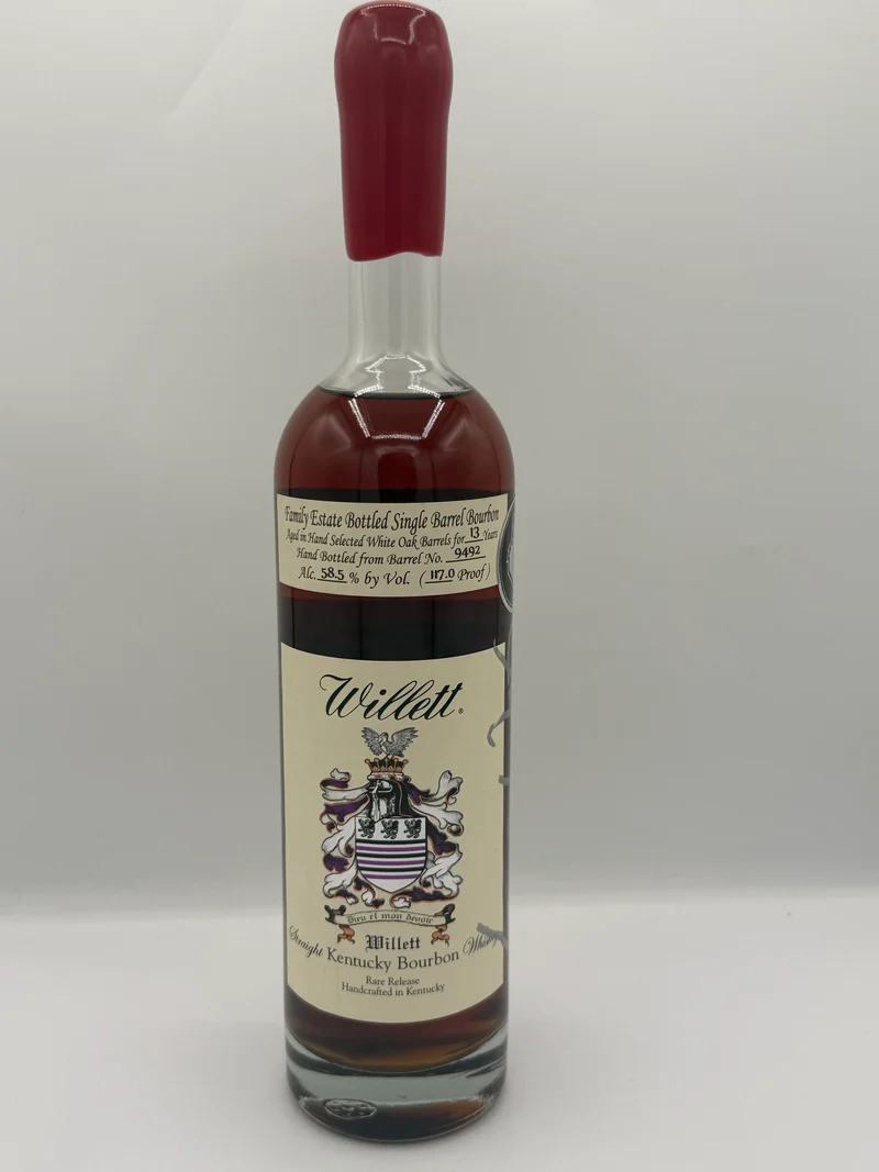 Willett Family Estate Single Barrel Bourbon 13 Year Old #9492 Louisville Seven 117 Proof Red Wax Revival