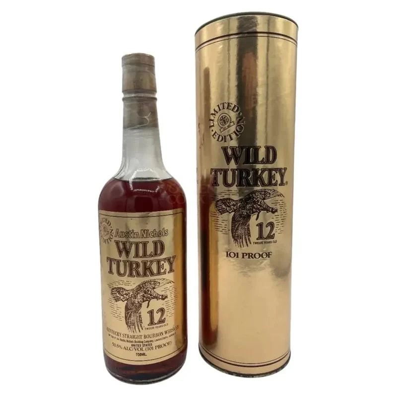 Wild Turkey 12 Year Old 1991 Gold Foil Red Bird Kentucky Straight Bourbon Whiskey 750ml