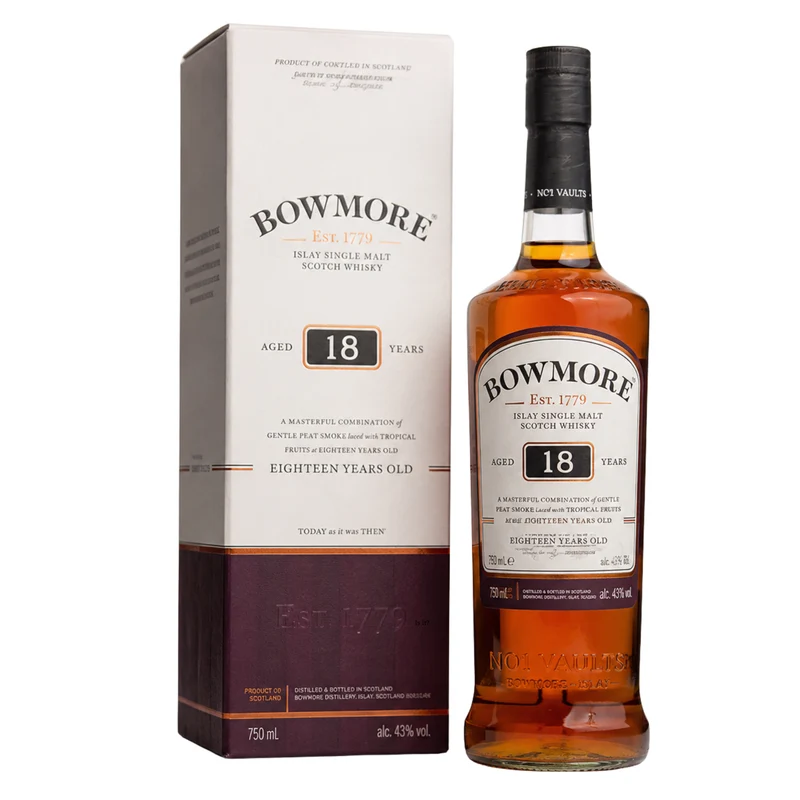 Bowmore Single Malt Scotch 18 Year Old Whiskey