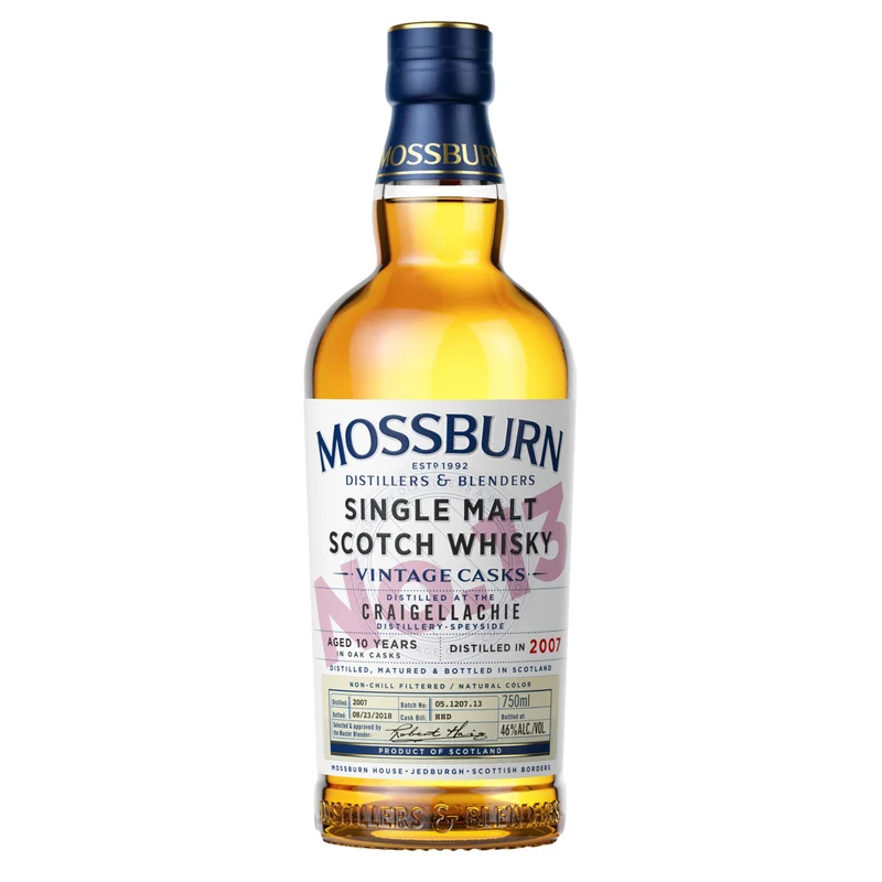 Mossburn Single Malt Scotch Craigellachie Distillery Vintage Casks No. 13 10 Year Whiskey