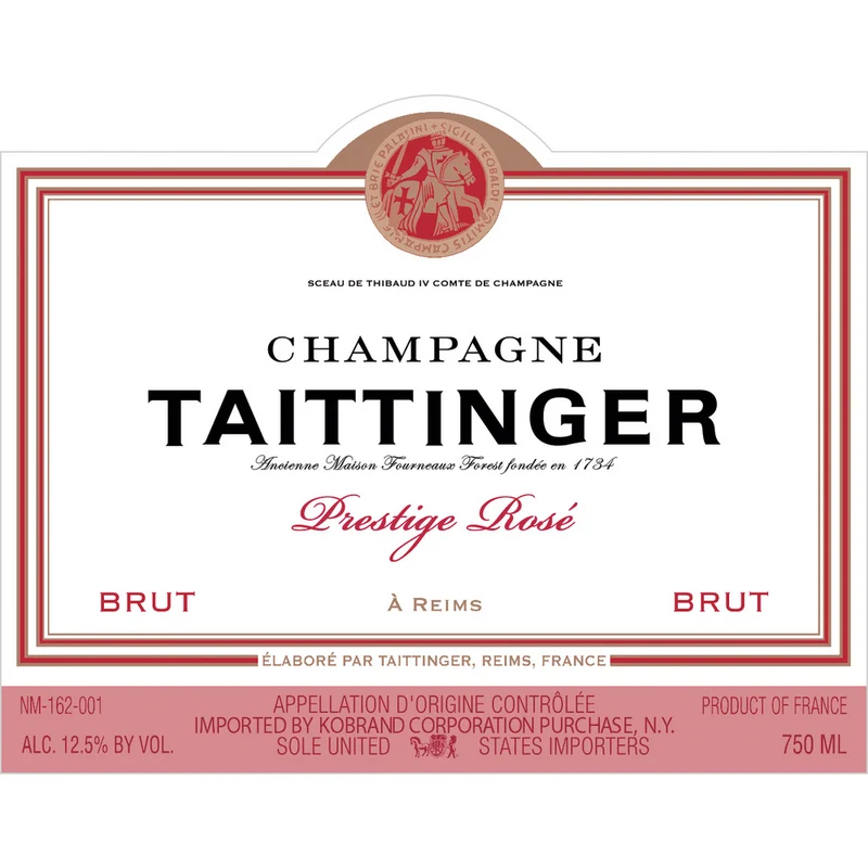 Taittinger Champagne Brut Prestige Rose Champagne Blend 750ml
