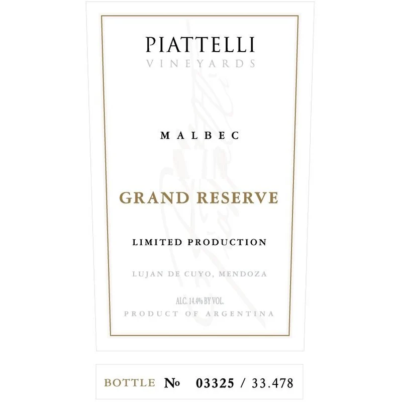 Piattelli Vineyards Mendoza Grand Reserve Malbec 750ml