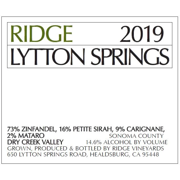 Ridge Lytton Springs Zinfandel Blend 750ml