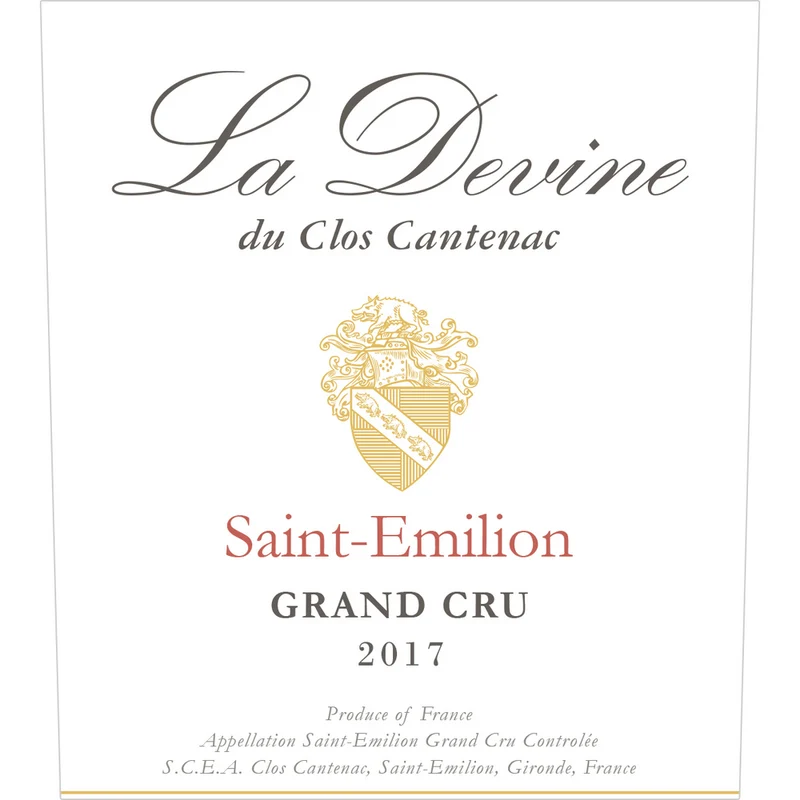 Clos Cantenac La Devine Saint Emilion Grand Cru Bordeaux Rouge 750ml