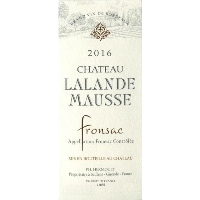 Chateau Lalande Mausse Fronsac Red Bordeaux Blend 750ml