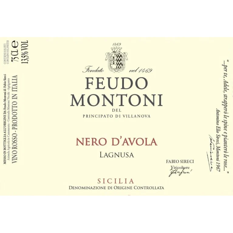 Feudo Montoni Vigna Lagnusa Sicilia IGT Nero D'Avola 750ml
