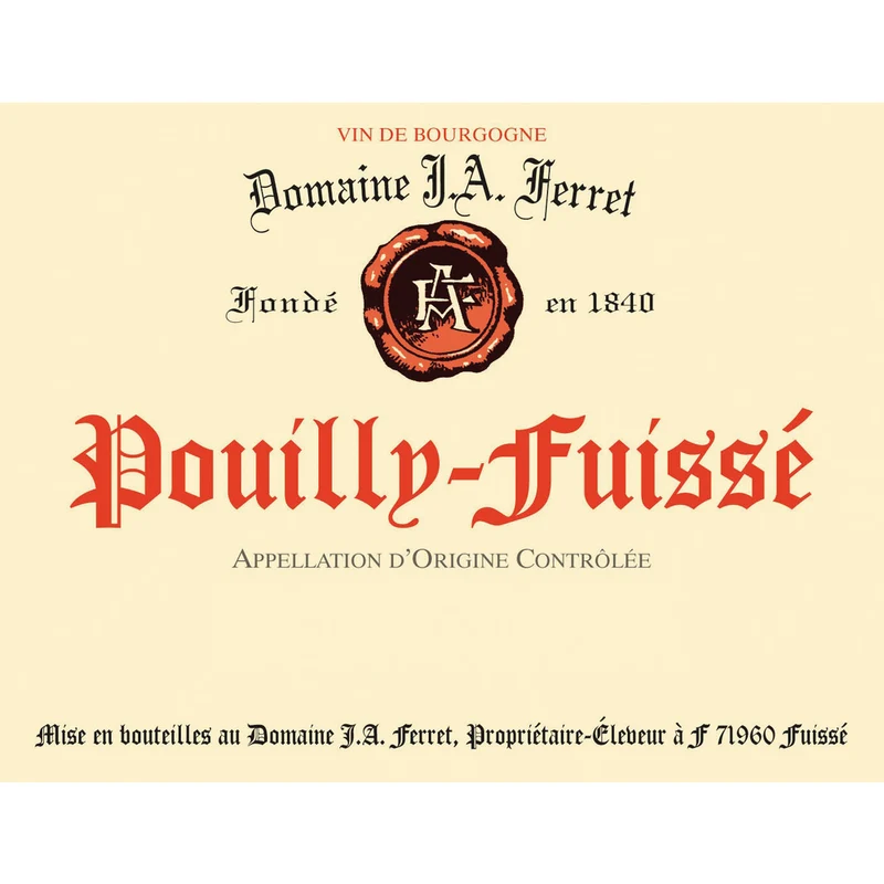 Domaine Ferret Pouilly Fuisse Domaine Ferret Chardonnay 750ml