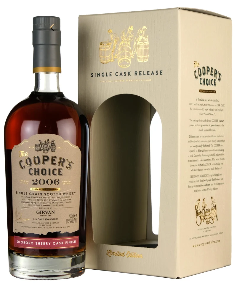 Girvan 2006-2023 | 16 Year Old Cooper's Choice Single Cask 523223