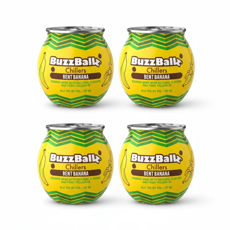 BuzzBallz Bent Banana Pre-Mixed Cocktails 4 Pack