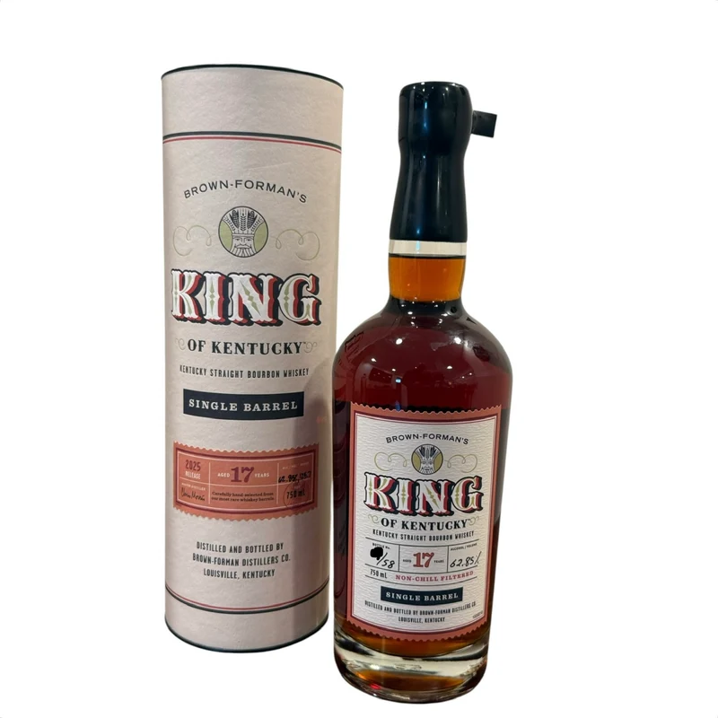 King Of Kentucky 17 Year Old Bourbon 2025 Release Single Barrel #1 125.7 Proof (Only Warehouse G from 2025) 58 Bottle barrel.