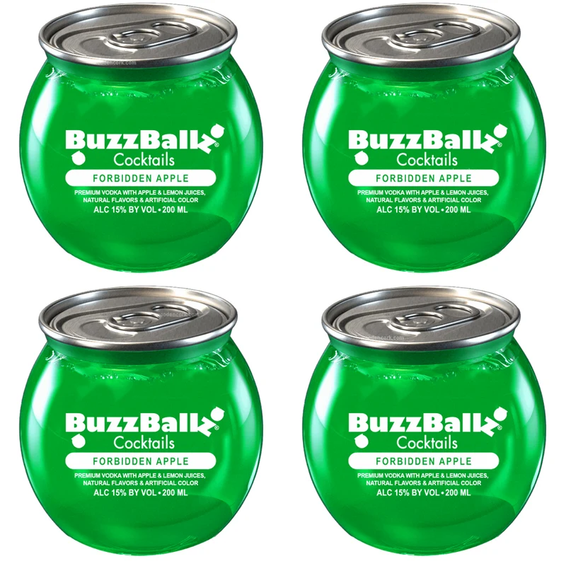 BuzzBallz Forbidden Apple Pre-Mixed Cocktails 4-Pack