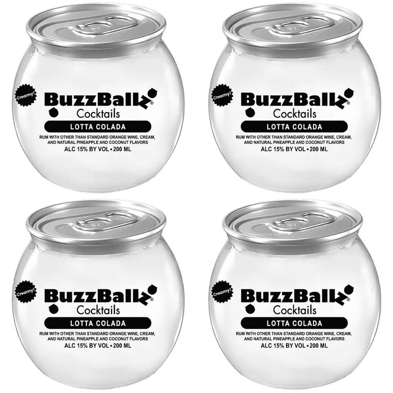 BuzzBallz Lotta Colada Pre-Mixed Cocktails 4-Pack