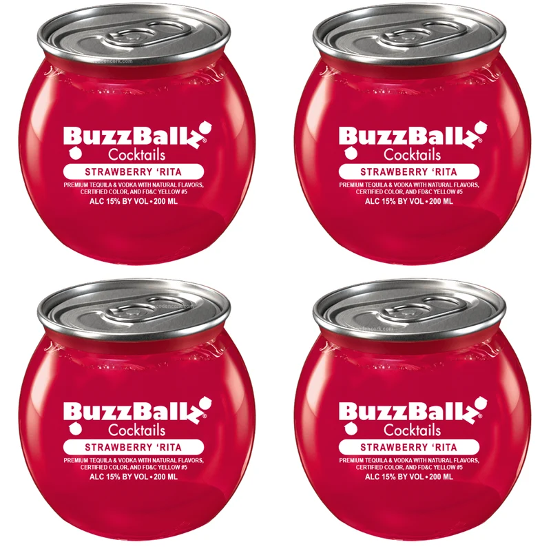 BuzzBallz Strawberry 'Rita Pre-Mixed Cocktails 4-Pack