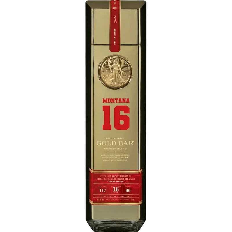 Gold Bar Blended American Whiskey Premium Blend Joe Montana 16 Year