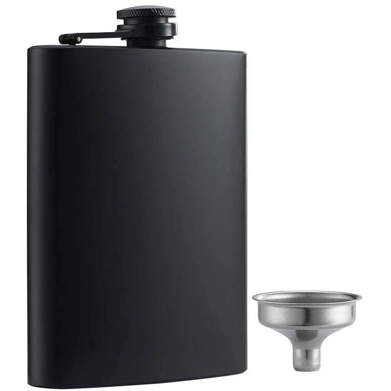 Whiskey Flask Matte Black 8oz