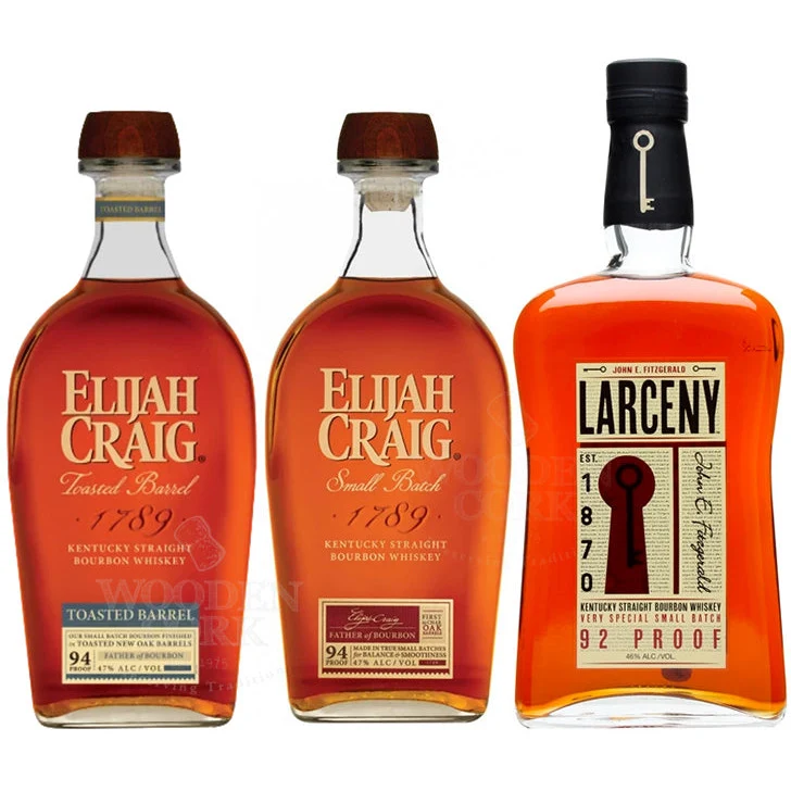 Elijah Craig Toasted Barrel, Elijah Craig Small Batch & Larceny Small Batch Bundle