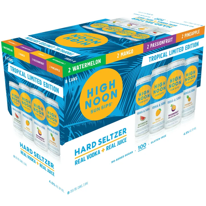 High Noon Sun Sips Limited Edition Tropical Mixed Vodka Hard Seltzer 8pk