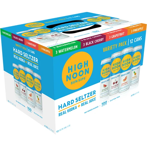High Noon Sun Sips Variety Vodka & Soda Hard Seltzer 12pk