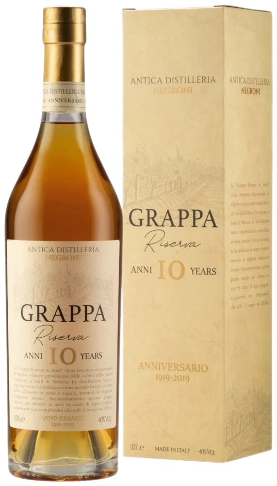 Negroni Antica Distilleria, Grappa Riserva 10 Years