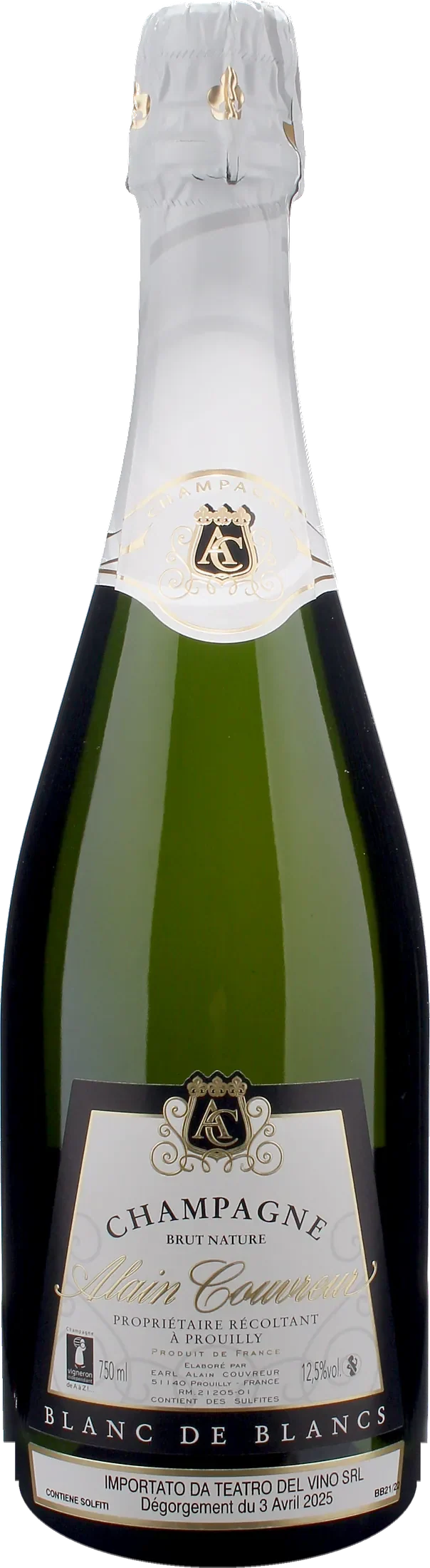 Alain Couvreur Champagne Blanc De Blancs Brut Nature