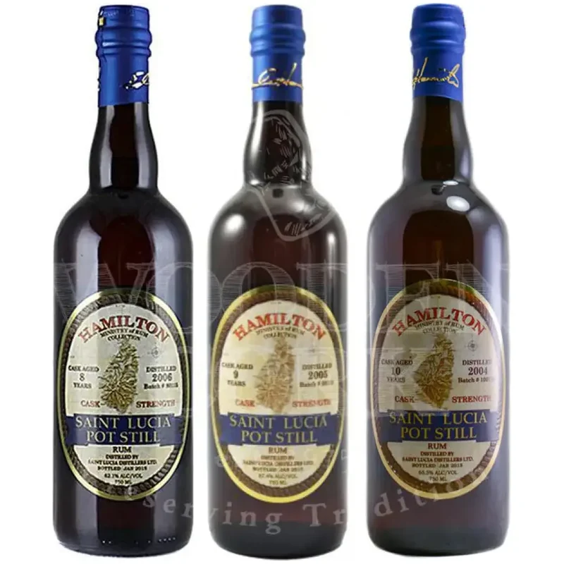 Hamilton St Lucia Cask Strength 8, 9 & 10 Year Bundle