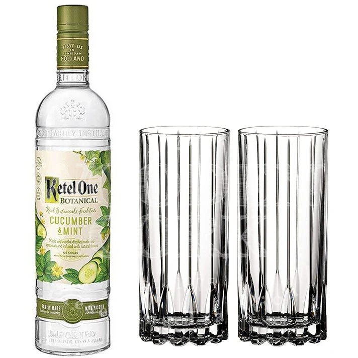 Ketel One Botanical Cucumber & Mint Vodka with Glass Set Bundle