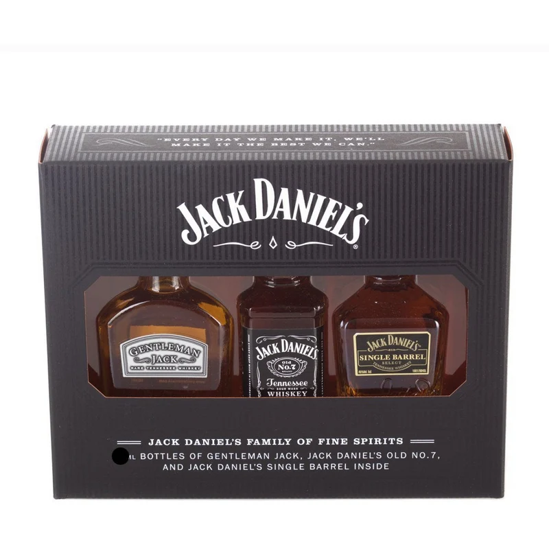 Jack Daniel's 375ml Gift Set Black Label, Gentleman Jack, Single Barrel Select Straight Bourbon Whiskey