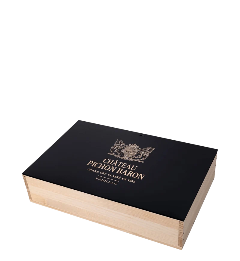 Château Pichon-Longueville au Baron de Pichon-Longueville Black Gift Box 2016 (6 flasker)