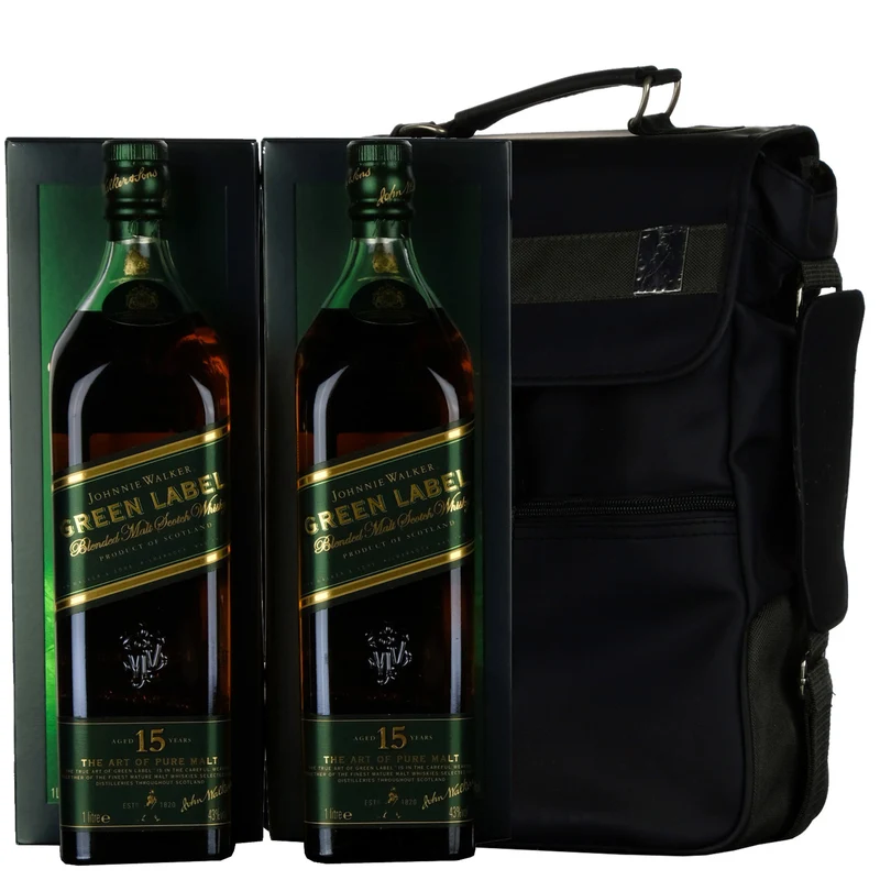 Johnnie Walker 15 Year Old Green Label 1 Litre Set With Travel Bag
