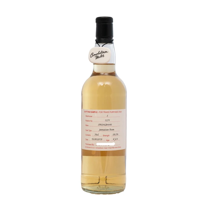 Springbank 2019 Duty Paid Sample Jamaican Rum Cask Rotation 1571 58.5%