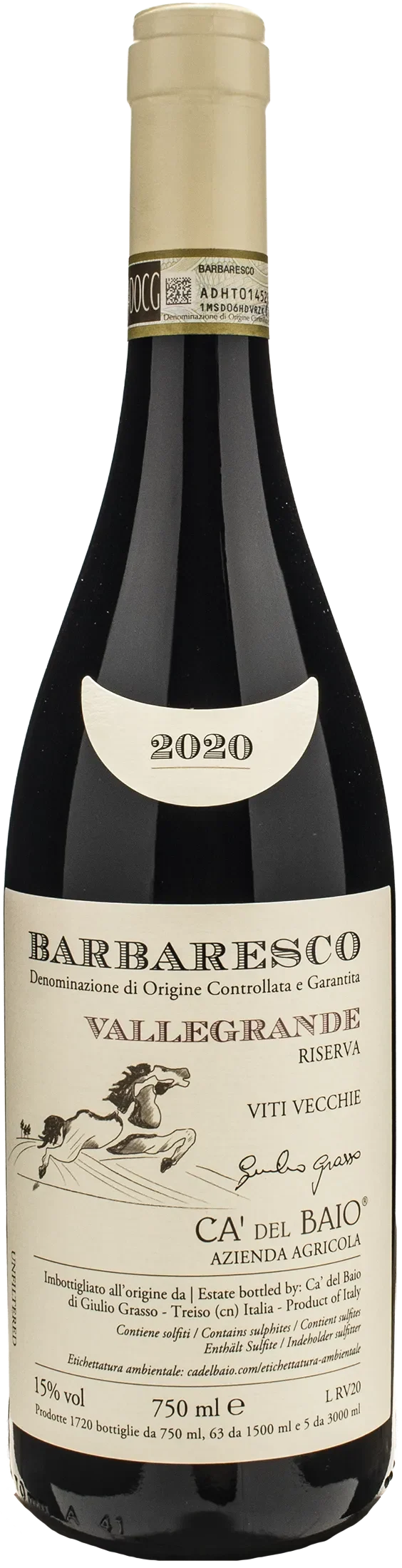 Ca del Baio Barbaresco Vallegrande Riserva Viti Vecchie 2020
