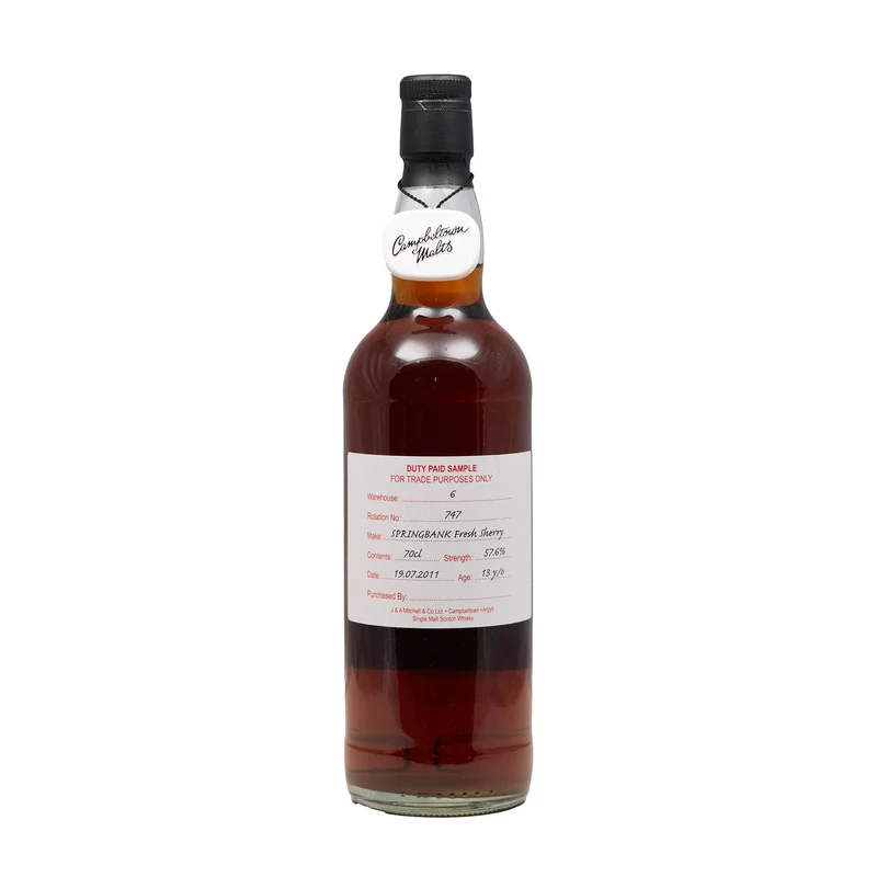 Springbank 13 Year Old Single Malt Whisky Duty Paid Sample Rotation 747 57.6%