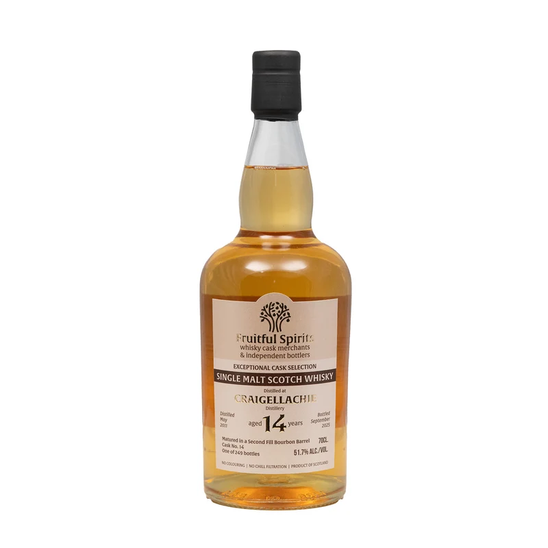 Craigellachie 14 Year Old 2nd Fill Bourbon Cask Whisky Fruitful Spirits 51.7%