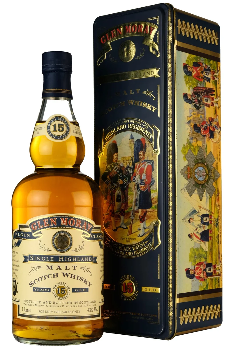 Glen Moray 15 Year Old Highland Regiments The Black Watch Royal Highland Regiment 1990s 1 Litre