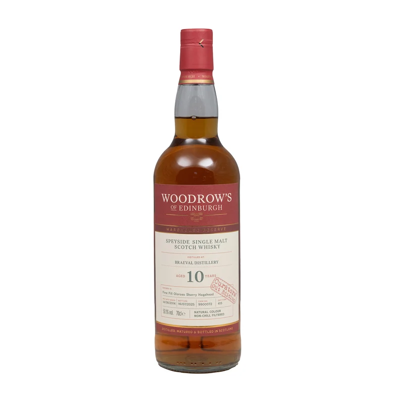 Braeval 10 Year Old Single Cask 1st Fill Oloroso Woodrow's Of Edinburgh 50.1%