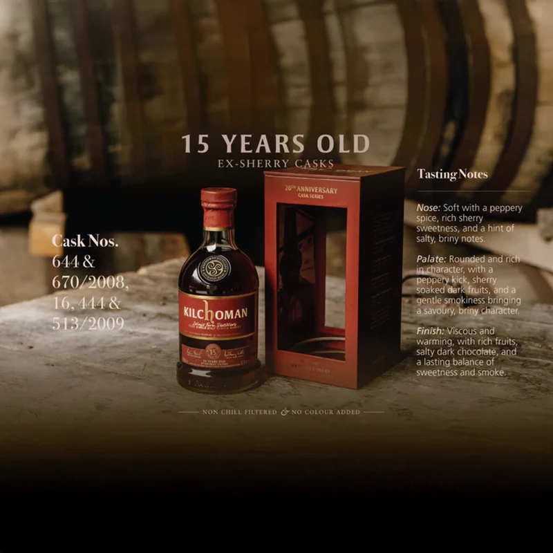 Kilchoman 15 Years Old Matured in Ex-Sherry Butts 20th Anniversary Release 52.7%