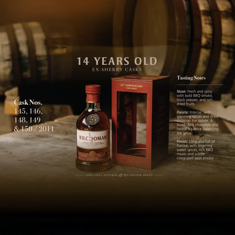 Kilchoman 14 Years Old Matured in Ex-Sherry Butts 20th Anniversary Release 55%