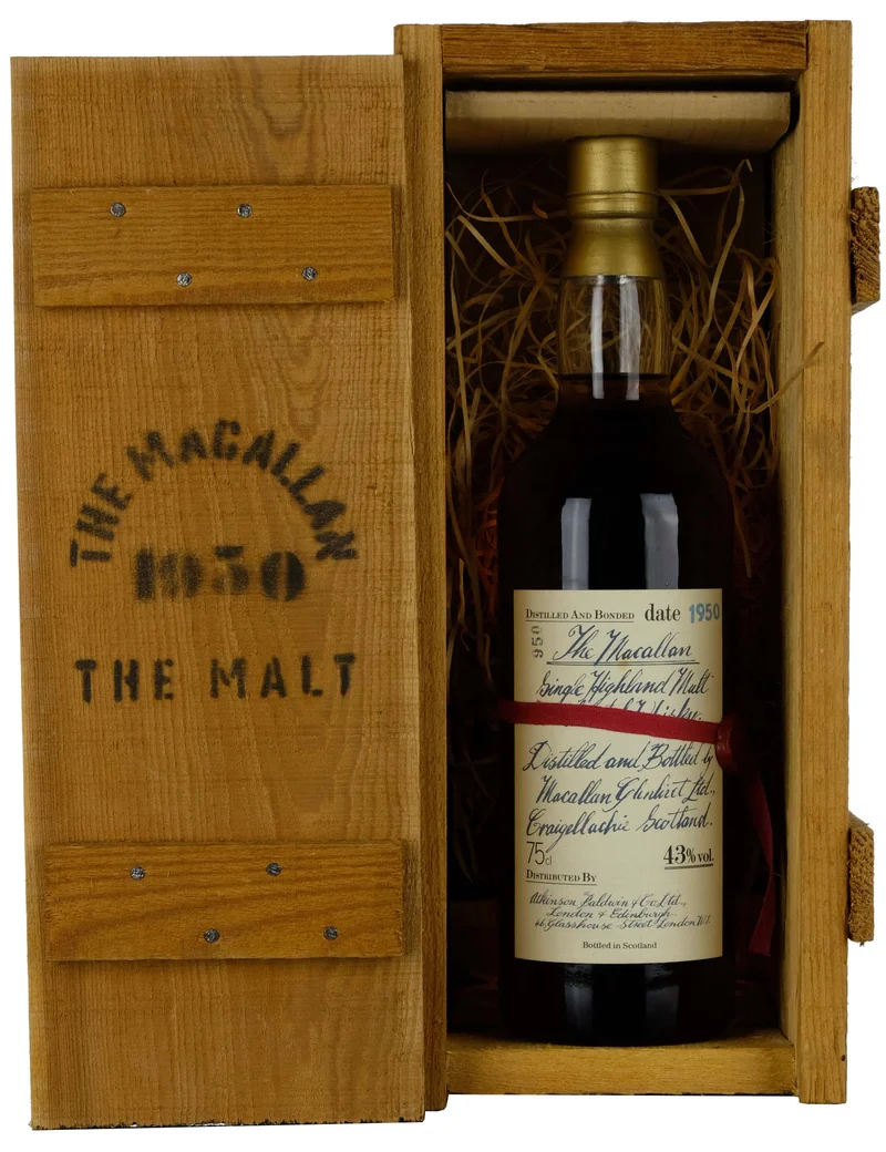 Macallan 1950 Atkinson Baldwin & Co Ltd Handwritten Label