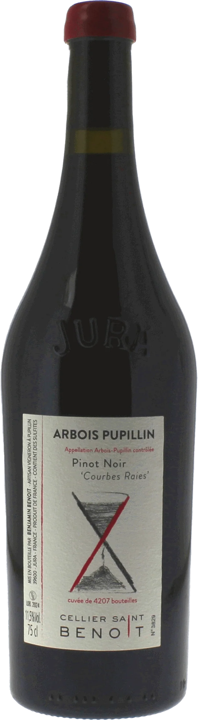 Pinot Noir Courbes Raies Cellier Saint Benoit Jura, 2023