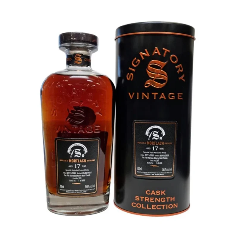 Mortlach 2007 17 Year Old 1st Fill Oloroso Sherry Butt Finish Cask #201 Signatory 56.8%