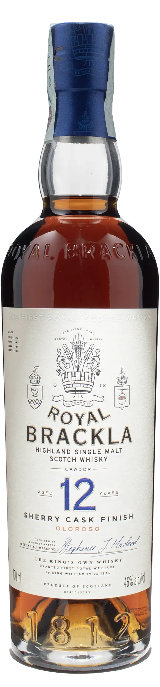 Royal Brackla Higlland Single Malt Scotch Whisky 12 Y.O. Sherry Cash Finish Oloroso 0.7L