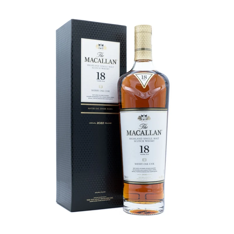 Macallan 18 Year Old Whisky Sherry Oak Cask 2022 Release 43%