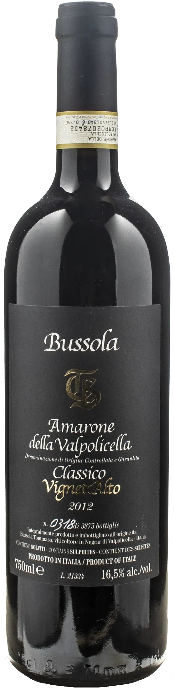 Tommaso Bussola Amarone della Valpolicella Classico Vigneto Alto TB 2012